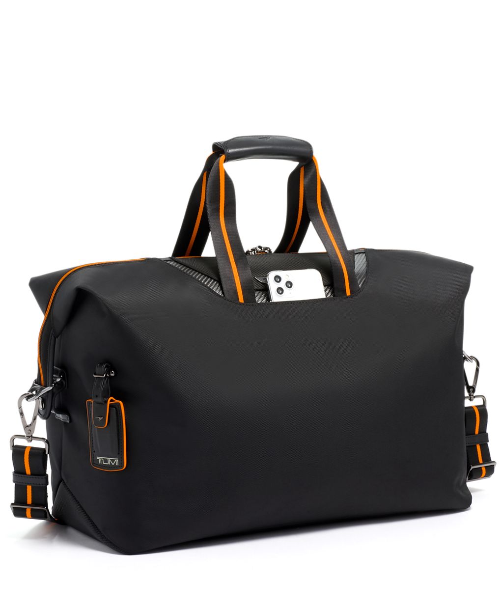 Tumi McLaren M-Tech Soft Satchel in Black Carbon Fiber Fabric