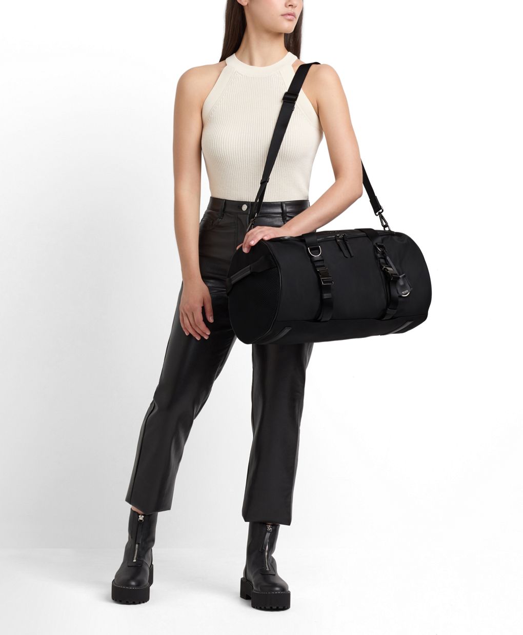 Tumi Voyageur Misty Duffel Black Gunmetal Travel Gym Bag