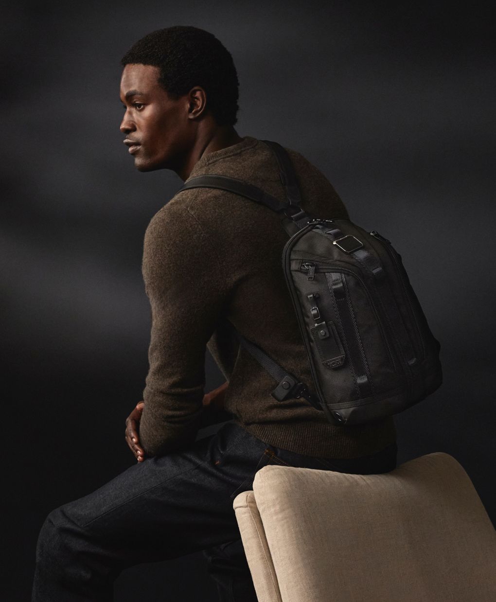 Tumi Alpha Bravo Knight Sling Backpack Convertible Ballistic Nylon Bag