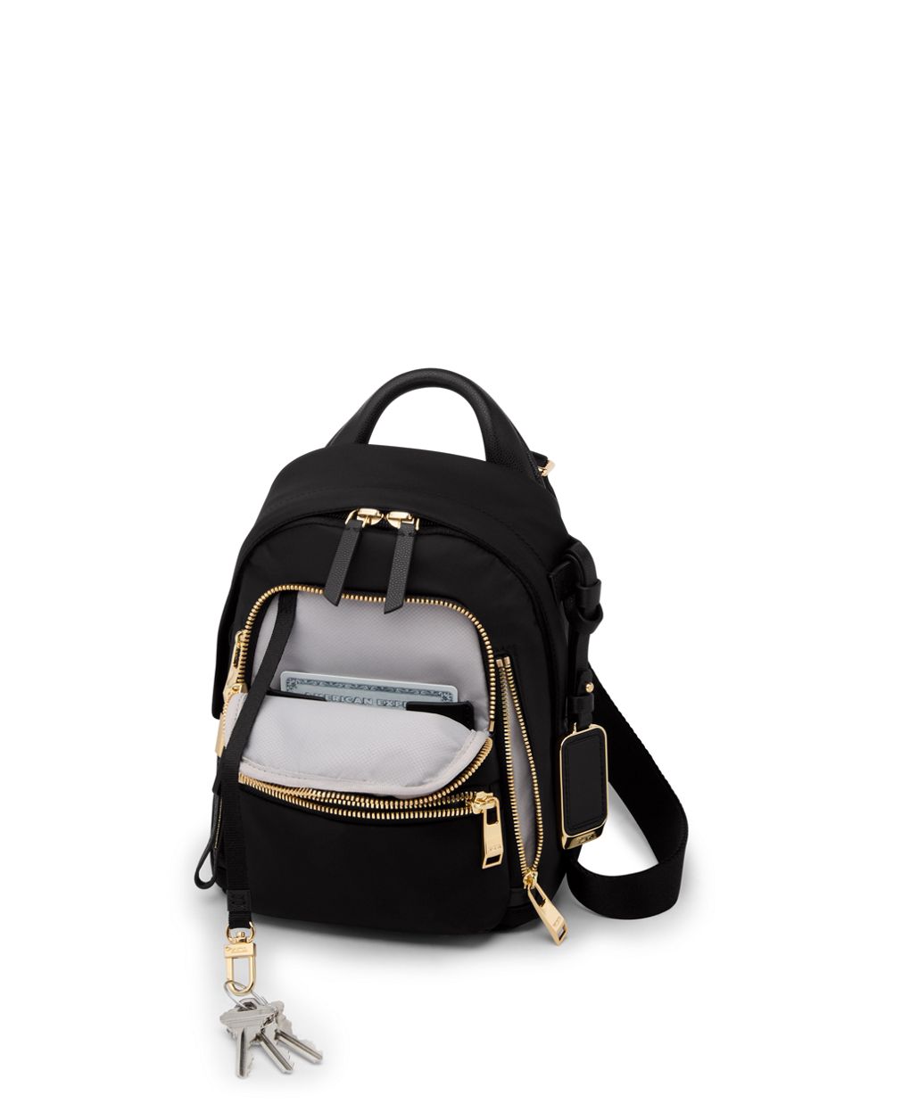 Tumi Voyageur Celina Mini Backpack Black Gold Fashion Travel Bag