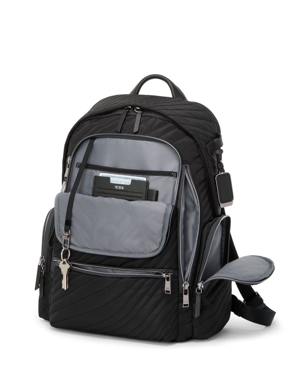 Tumi Voyageur Celina Backpack Black Quilted Nylon Laptop Bag