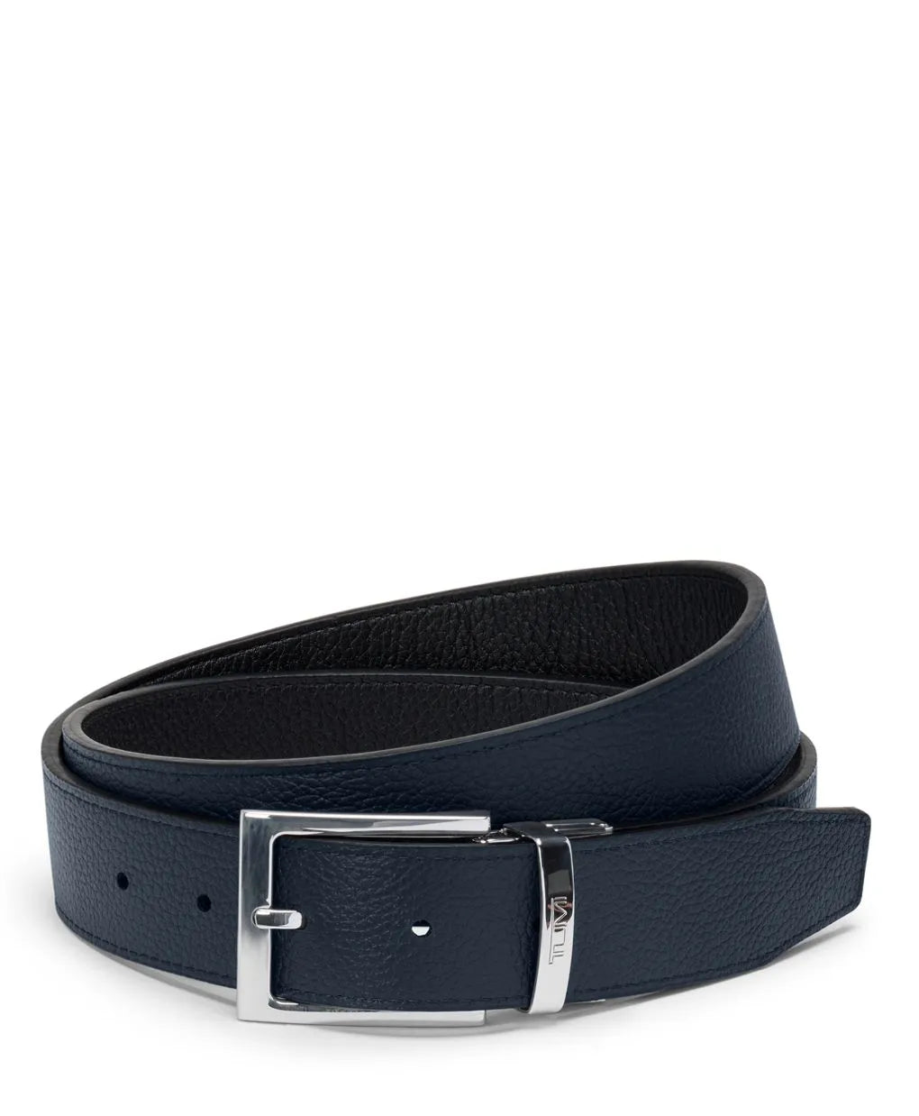 Rectangle Reversible Pebbled Leather Belt 35mm