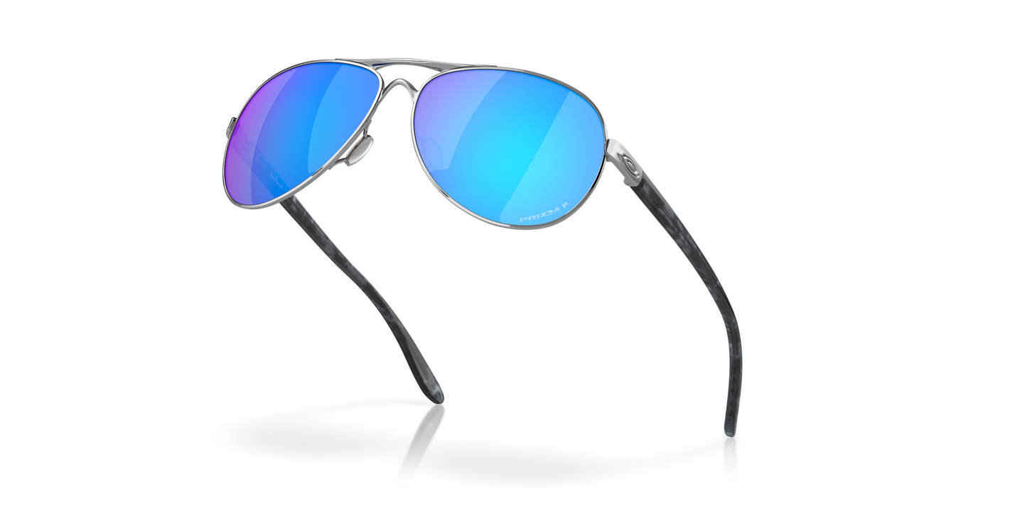 Feedback Prizm Sapphire Polarized Lenses, Polished Chrome Frame Sunglasses