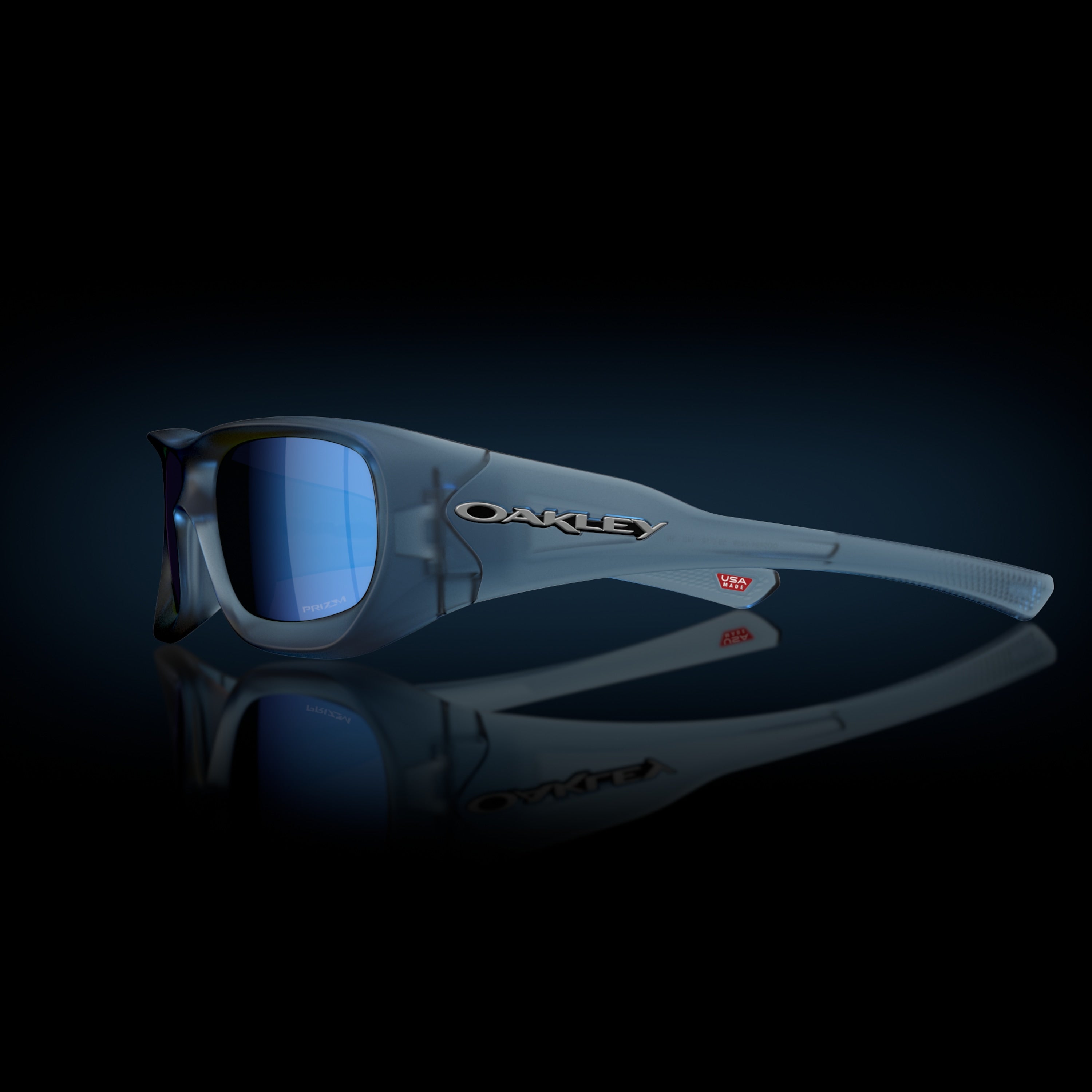 De Soto Prizm Sapphire Lenses, Matte Trans Stonewash Frame Sunglasses