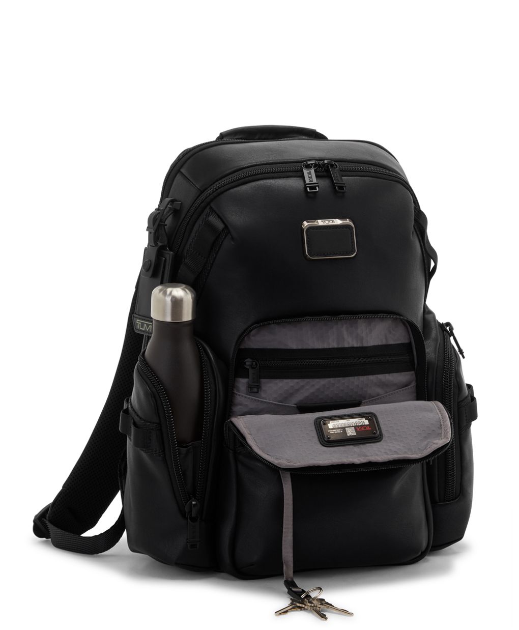 Tumi Alpha Bravo Navigation Backpack Expandable Leather Laptop Travel Bag