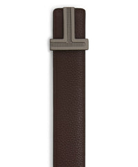 T Buckle Reversible Leather Belt 35mm