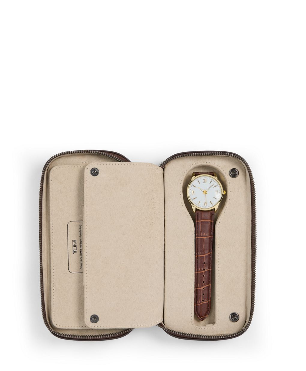 Tumi Nassau SLG Travel Watch Case Premium Leather Storage Organizer