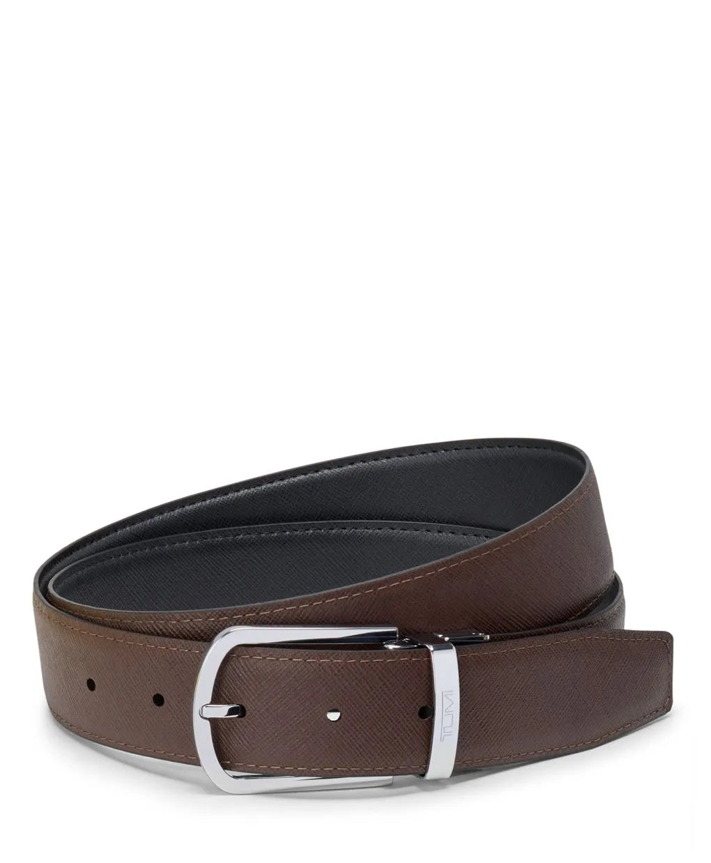Horseshoe Reversible Saffiano Leather Belt