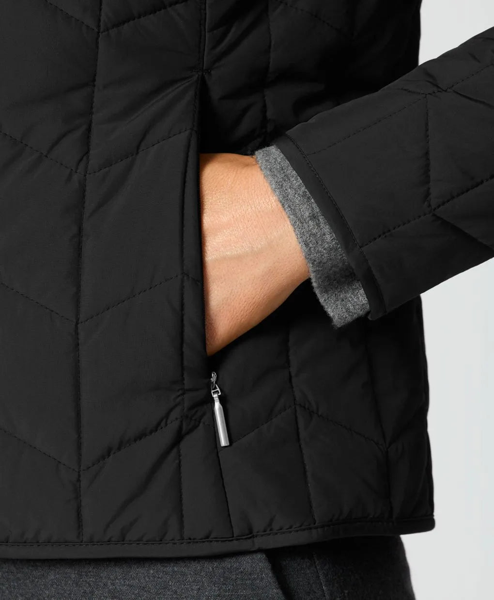 Packable Quilted Chevron Puffer